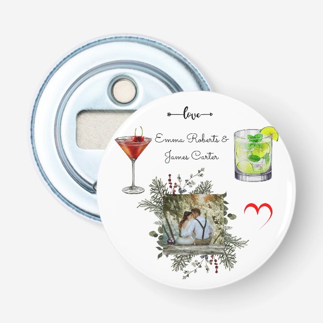 Abrebotellas Cúpula de foto o nombre personalizado (Anverso)