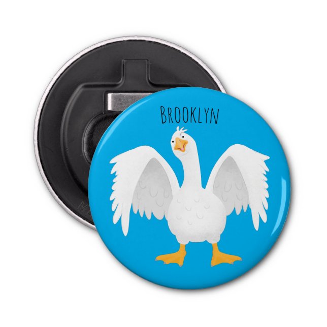 Abrebotellas Curioso ilustracion de personalizado ganso domésti (Anverso)