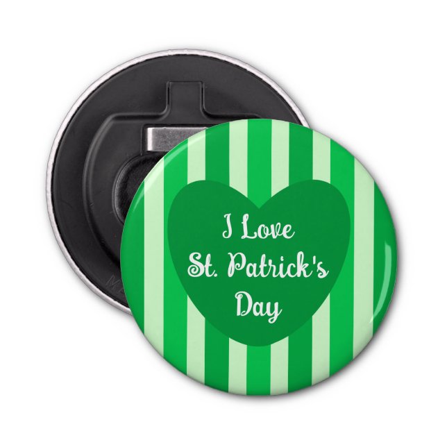Abrebotellas Curte St. Patrick's Day Green Striped Simple (Anverso)
