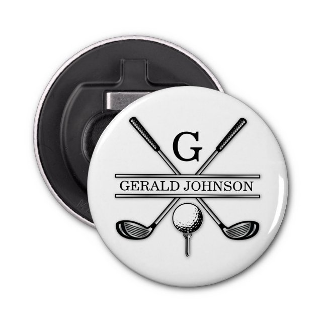 Abrebotellas Custom Elegant Golf Monogram (Anverso)
