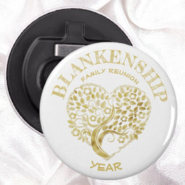 Abrebotellas Custom Family Reunion Gold Heart Shaped Tree