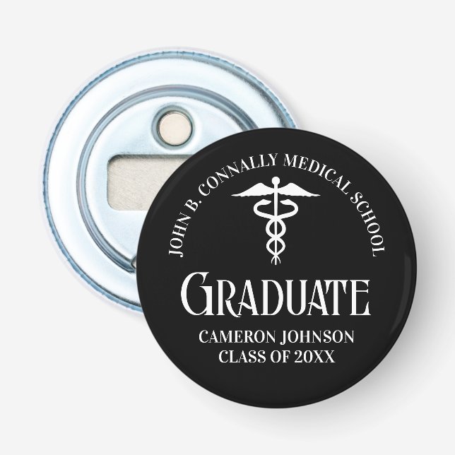 Abrebotellas Customized Medical School Black Graduation Party (Anverso)