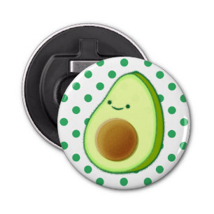 Abrebotellas Cute aguacate dibujando puntos de polka verde