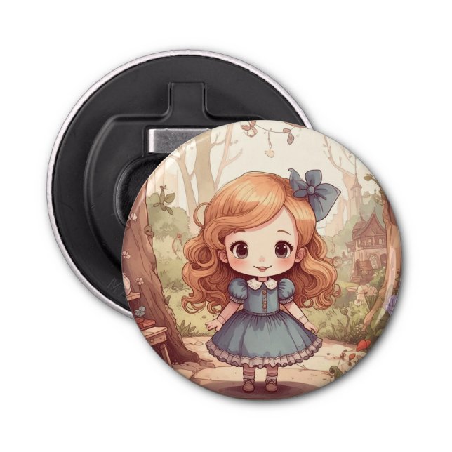 Abrebotellas Cute Alice in Wonderland Whimsical Woodland Art (Anverso)