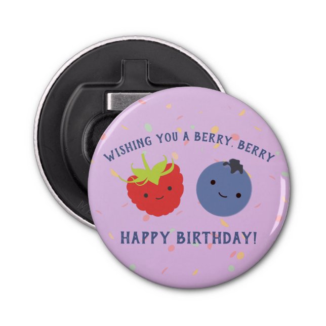 Abrebotellas Cute Berry Happy Birthday Pun Kawaii berries (Anverso)