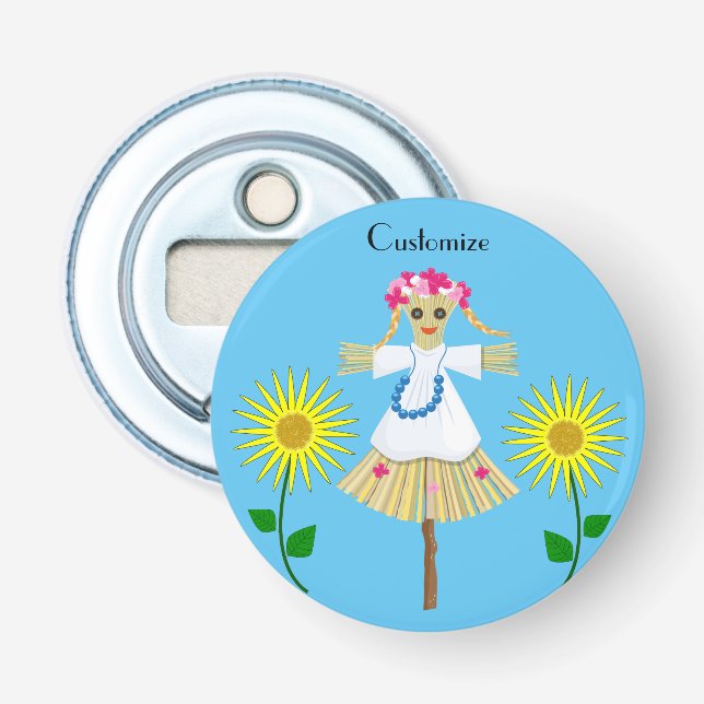 Abrebotellas Cute Blonde Pigtails Scarecrow (Anverso)