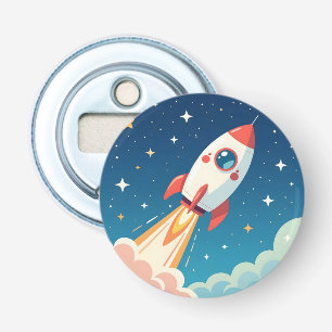 Abrebotellas Cute cohete espacial despegando