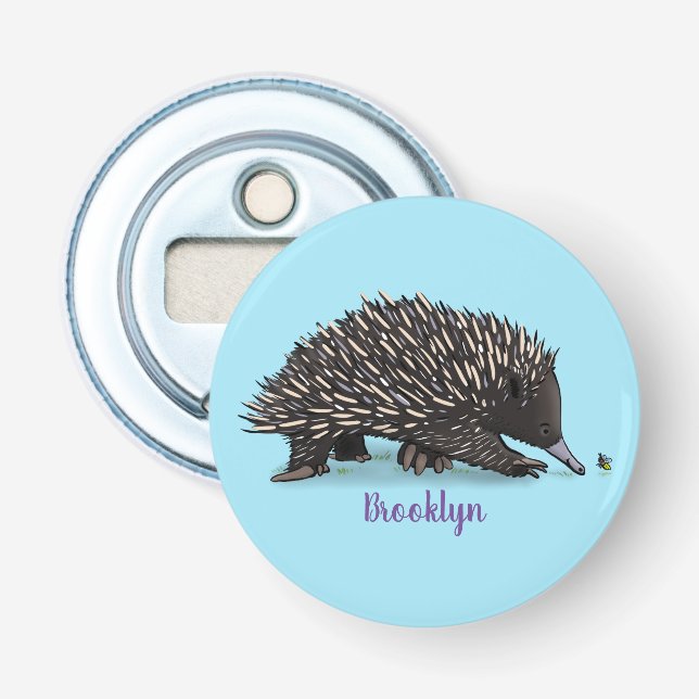 Abrebotellas Cute echidna con ilustracion de personalizado de a (Anverso)