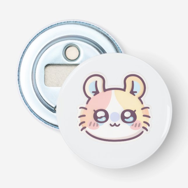 Abrebotellas Cute Kawaii Cat Pin – Adorable Kitty Button Badge (Anverso)