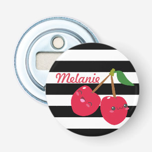 Abrebotellas Cute Kawaii Cherry Striped Personalizado