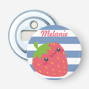 Abrebotellas Cute Kawaii Strawberry Striped Personalizado