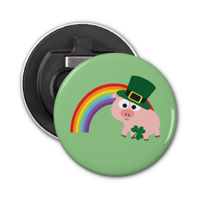 Abrebotellas Cute Leprechaun Pig (Anverso)