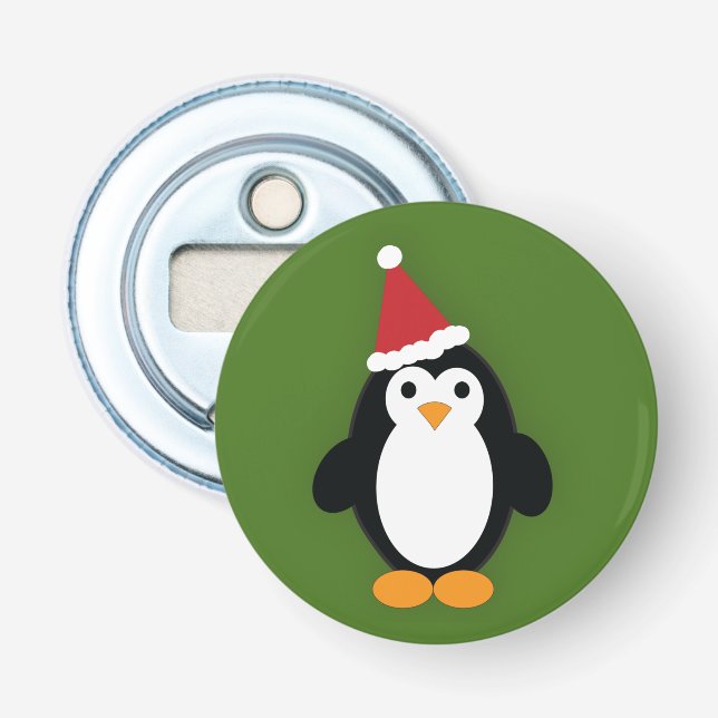 Abrebotellas Cute Santa Penguin (Anverso)