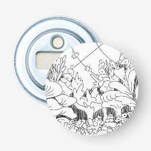Abrebotellas Cute Simple Line Art Plantas y Flores