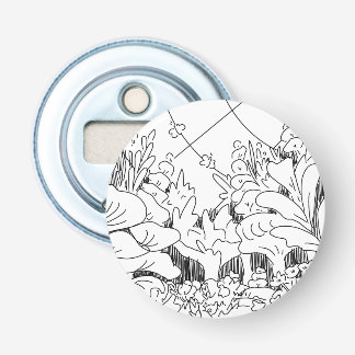 Abrebotellas Cute Simple Line Art Plantas y Flores