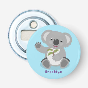 Abrebotellas Cuto feliz koala saludando al ilustracion personal