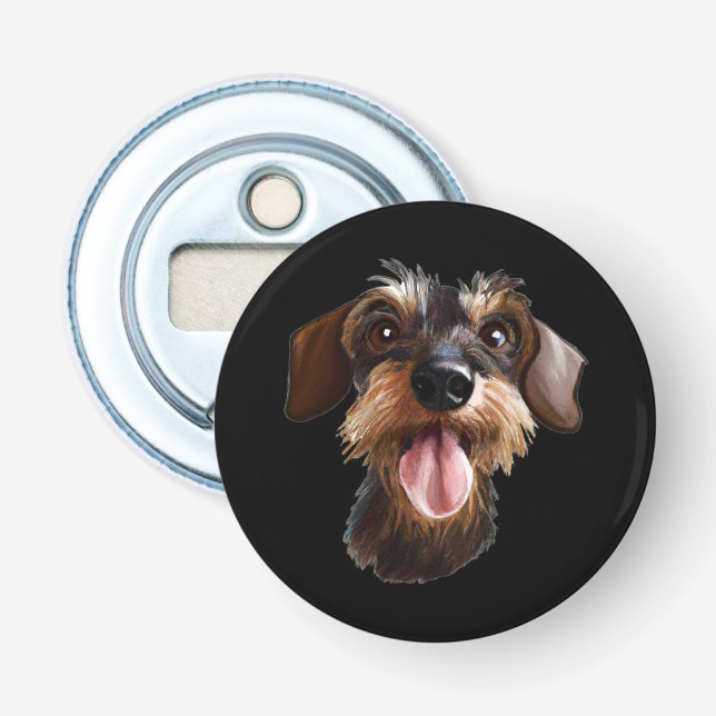 Abrebotellas Dachshund con cable (Anverso)