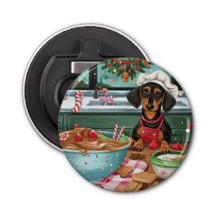 Abrebotellas Dachshund Holiday Baking: Navidades festivos