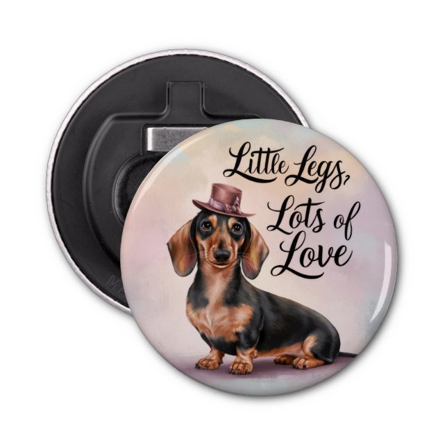 Abrebotellas Dachshund Piernas de amor (Anverso)
