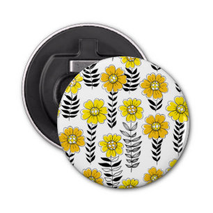 Abrebotellas Daisy doodles en amarillo y negro