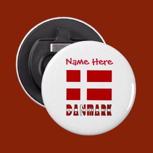 Abrebotellas Danmark Dannebrog Personalización Roja 