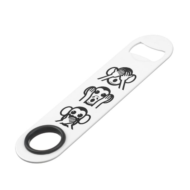 Abrebotellas De Bar 3 Emoji de monos sabios (Ángulo frontal)