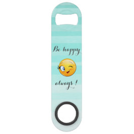 Abrebotellas De Bar Adorable Emoji Winking Face-Be feliz siempre