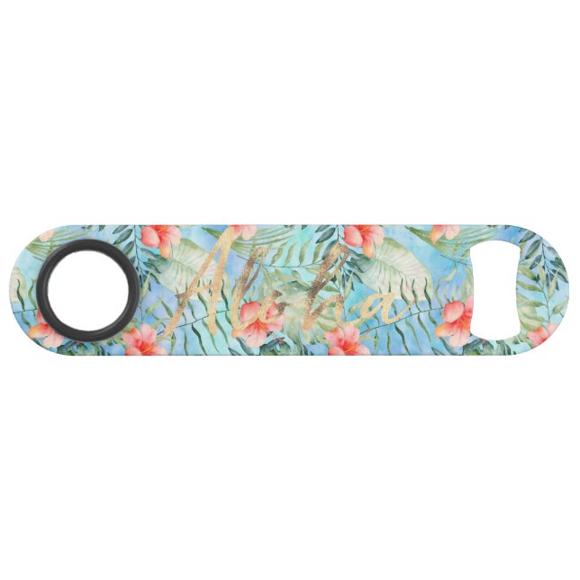 Abrebotellas De Bar Aloha Hibiscus Floral (Anverso (Horizontal))