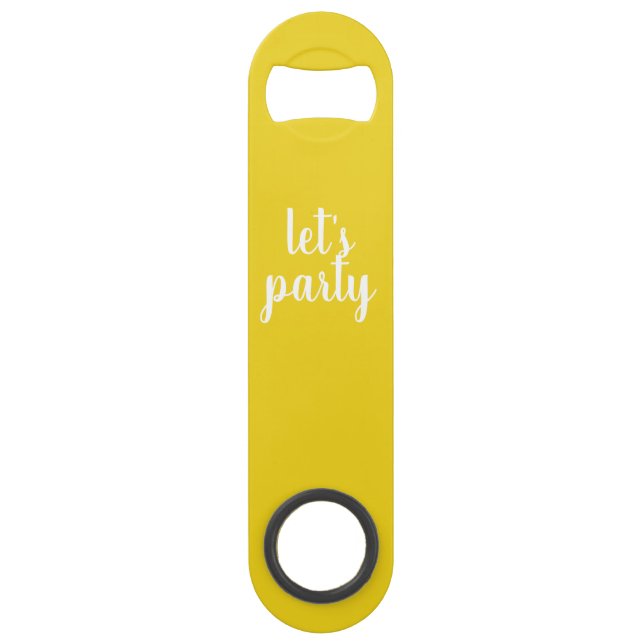 Abrebotellas De Bar Apertura de botellas amarillas: vamos fiesta (Anverso)