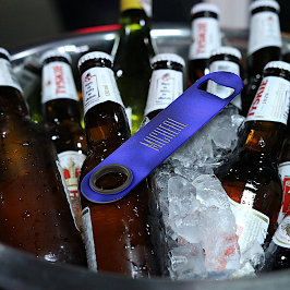 Abrebotellas De Bar Apertura del frasco de Relieve metalizado azul per