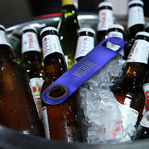 Abrebotellas De Bar Apertura del frasco de Relieve metalizado azul per