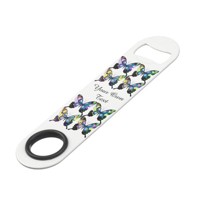 Abrebotellas De Bar Aqua, rosa y amarillo - Mariposas elegantes (Ángulo frontal)