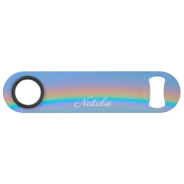 Abrebotellas De Bar Arcoiris real natural personalizado (Anverso (Horizontal))