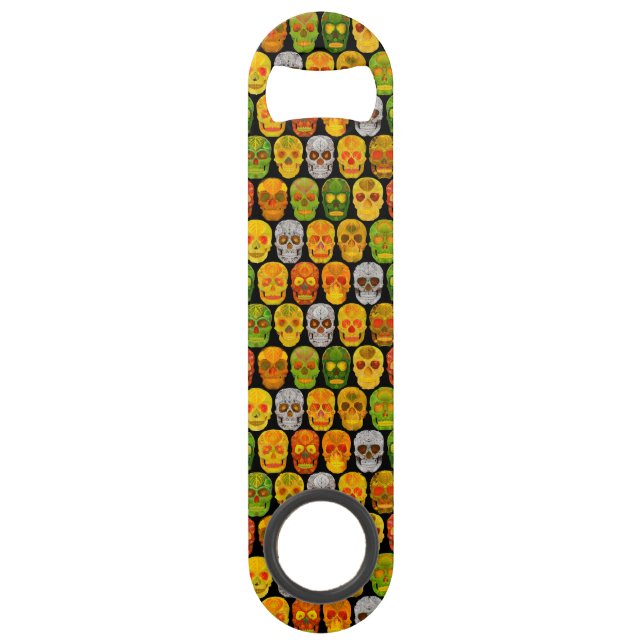 Abrebotellas De Bar Aspen Leaf Skulls sin fisuras patrón 2018 (Anverso)