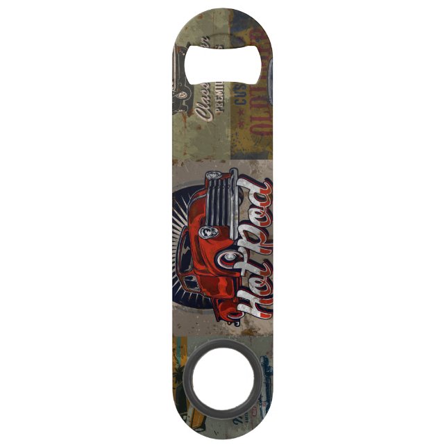 Abrebotellas De Bar Auto retro multicolor (Reverso)