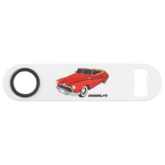Abrebotellas De Bar Automóvil rojo clásico de 1948 (Anverso (Horizontal))