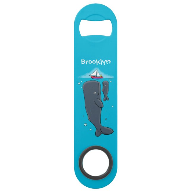 Abrebotellas De Bar Ballenas cortas y ilustracion personalizado de vel (Anverso)