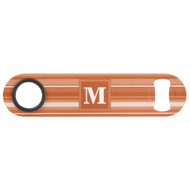 Abrebotellas De Bar Bandas de naranja monogramo (Anverso (Horizontal))