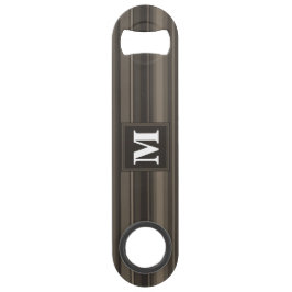 Abrebotellas De Bar Bandas de taupe monogramo