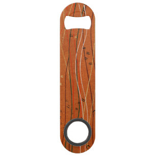 Abrebotellas De Bar Bandas rojas onduladas: arte abstracto japonés mod