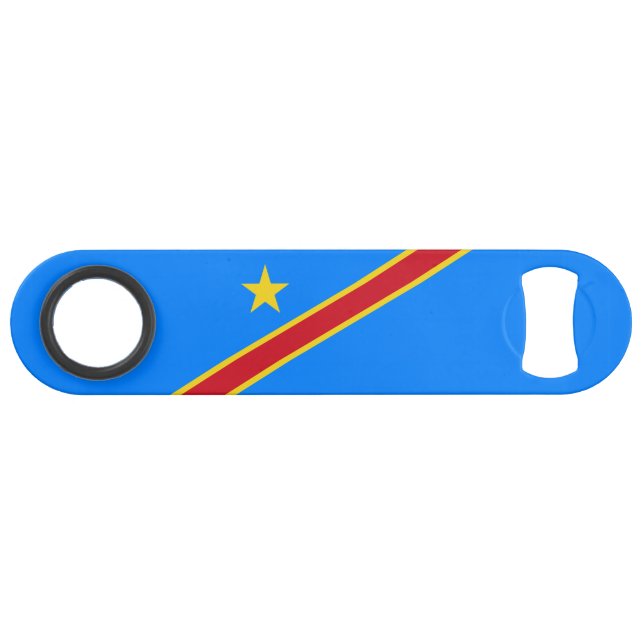 Abrebotellas De Bar Bandera de Congo Kinshasa (Anverso (Horizontal))
