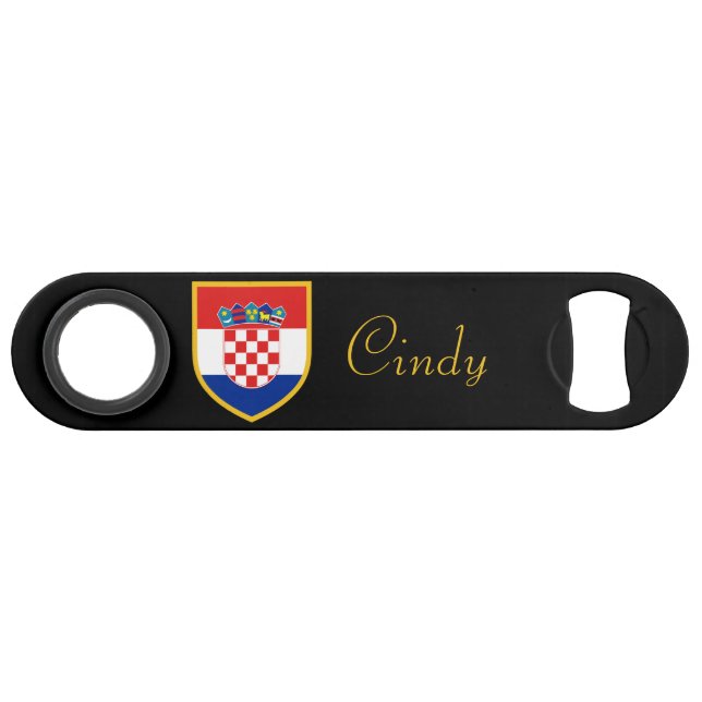 Abrebotellas De Bar Bandera de Croacia personalizada (Anverso (Horizontal))