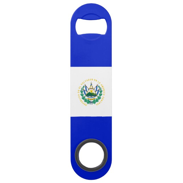 Abrebotellas De Bar Bandera de El Salvador (Reverso)