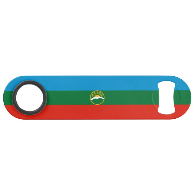 Abrebotellas De Bar Bandera de Karachay Cherkessia (Anverso (Horizontal))