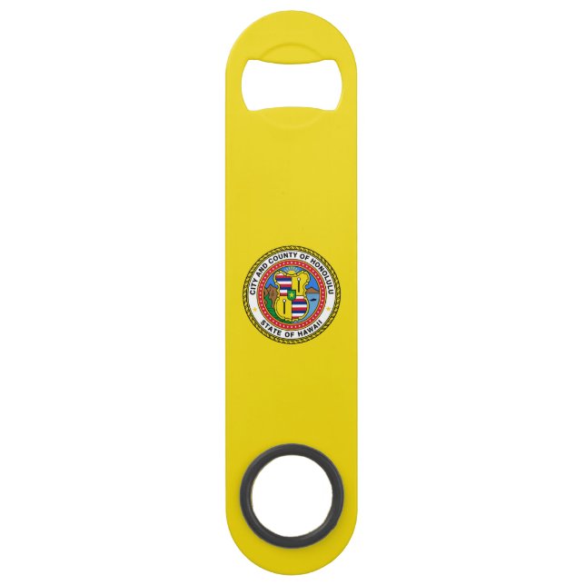 Abrebotellas De Bar Bandera de la ciudad de Honolulu, clave de bar de  (Anverso)