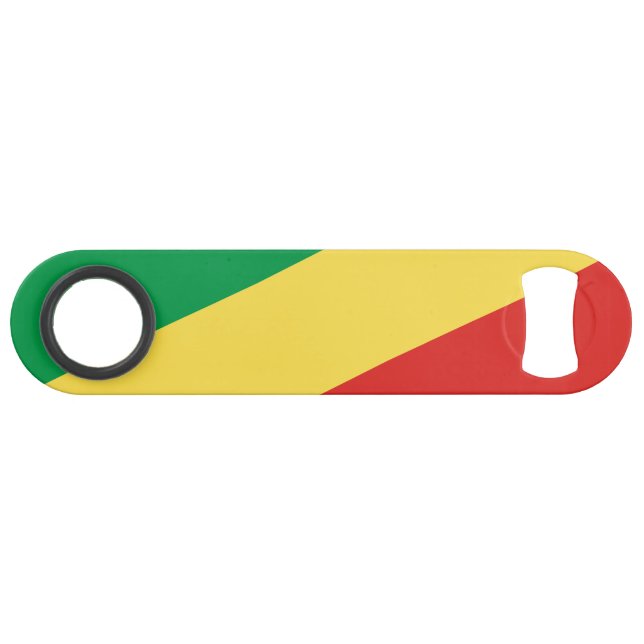 Abrebotellas De Bar Bandera de la República del Congo (Anverso (Horizontal))