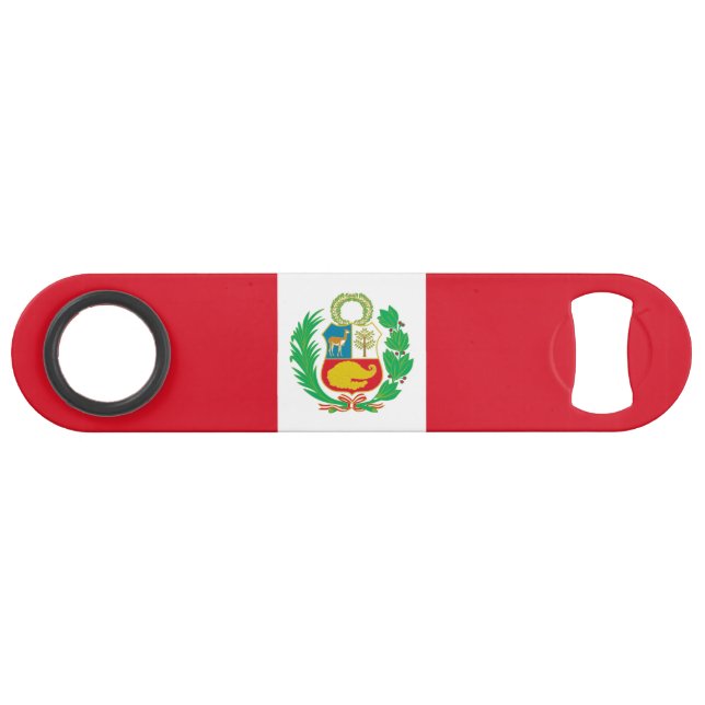 Abrebotellas De Bar Bandera de Perú (Anverso (Horizontal))