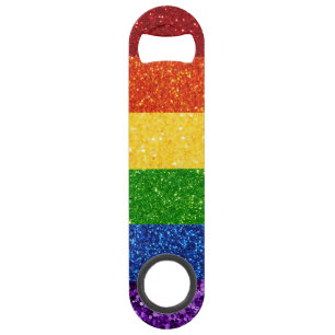 Abrebotellas De Bar Bandera del orgullo gay Purpurina LGBT