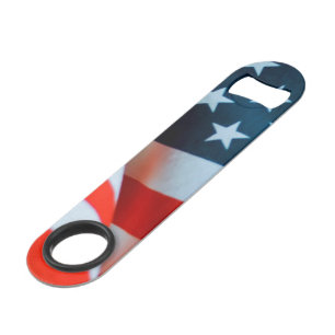 Abrebotellas De Bar Bandera estadounidense de los Estados Unidos Blanc