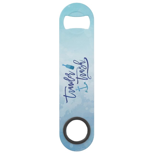 Abrebotellas De Bar Basura del barco rastreador (personalizada con (Anverso)